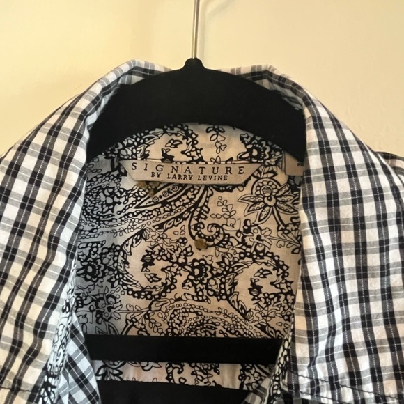 Buffalo black & white check Shirt Signature Larry Levine Long Sleeve Women's M - Picture 10 of 14